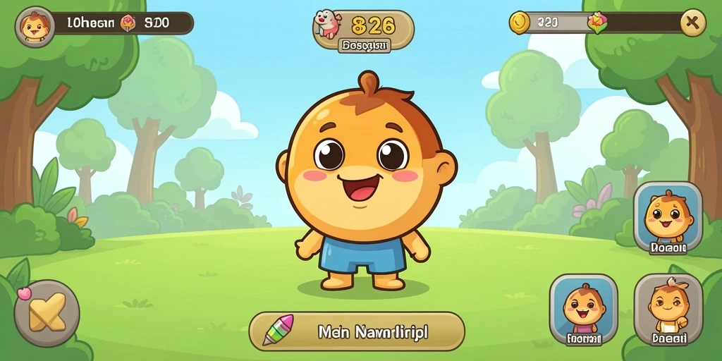 Tangkapan layar pertama menampilkan petualangan awal di level pertama.